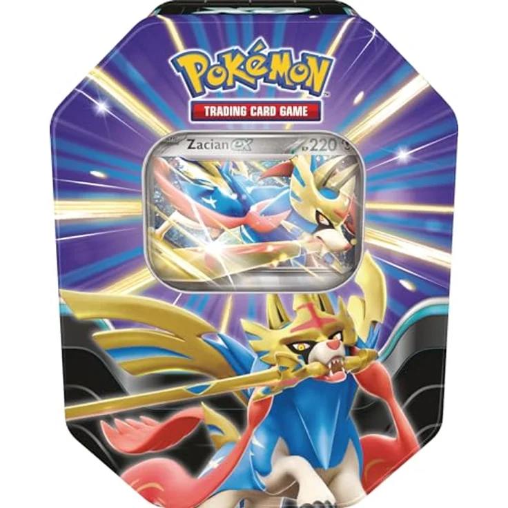 Pokémon Pokémon-Sammelkartenspiel: Tin-Box Schlagkräftige Legenden - Zacian-ex mit holografischer Promokarte und 4 Boosterpacks – Bild 1
