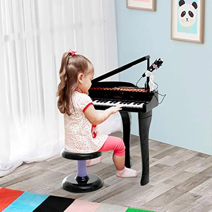Kinderklavier inklusive Hocker (Farbe: schwarz) - Preisvergleich – Bild 3