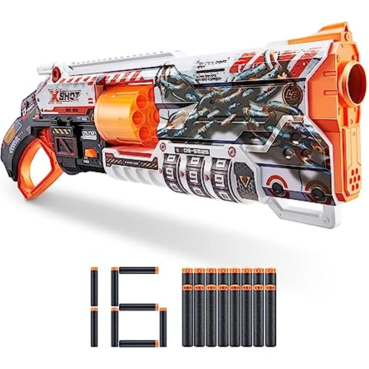 XShot Lock Blaster 8 Schuss, Blaster mit Locking Funktion und 27m Reichweite, blau – Bild 2
