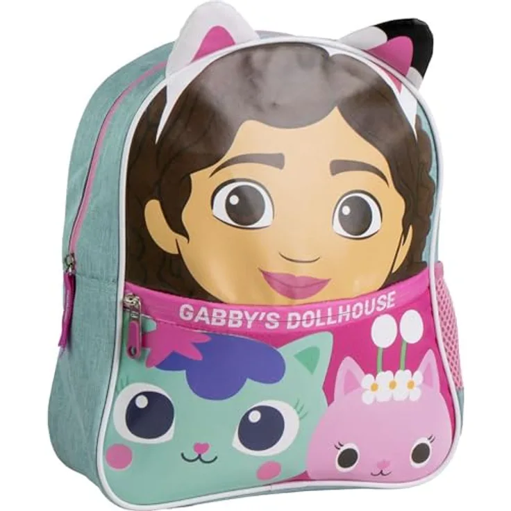 Cerda Gabbys Puppenhaus Rucksack, 30 cm Kindergartenrucksack aus strapazierfähigem Polyester, lila