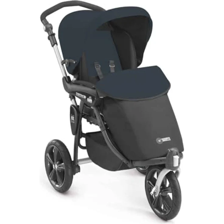CAM Cortina X3 tris 3-in-1 Kombi-Kinderwagen, inkl. Babyschale, Fußsack & Wickeltasche, Farbe: Blau – Bild 2