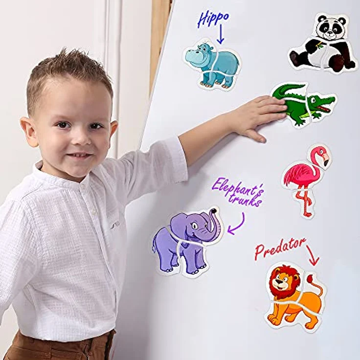 Magdum 6 Zoo Magnete Kinder Puzzle ab 3 Jahren - Magnete Kinder für magnettafel - Magnet Spielzeug Kinder -Magnetische Puzzle 3 Jahre - Spielzeug ab 3 Jahre -Lernspiele ab 3 Jahre -Magnet Puzzle – Bild 6