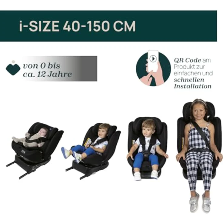 Chicco Autokindersitz UNICO EVO I-SIZE, verstellbarer Autositz für Kinder von 0 Monaten bis 12 Jahren, schwarz – Bild 4