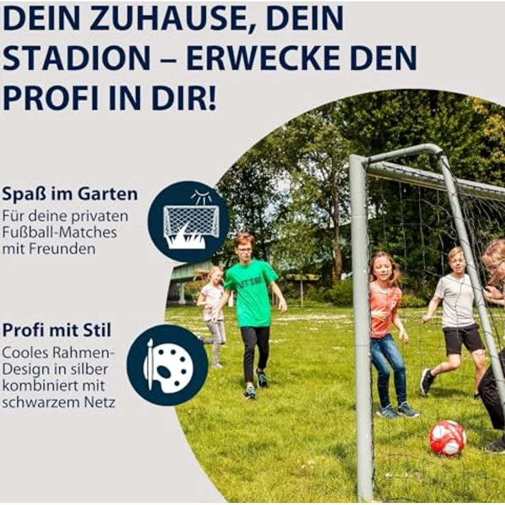 HUDORA Kinder, Jugendliche & Erwachsene Fußball-Tor Expert 300 Garten Fußballtor grau – Bild 9