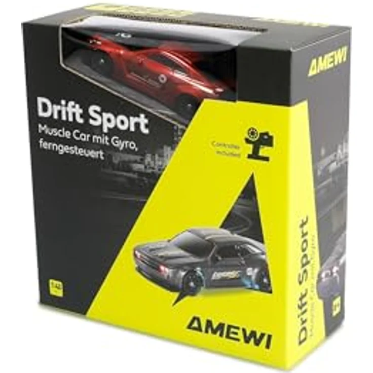 Amewi Drift Sport GTR, RC Modellauto 1:43 Elektro Sportwagen mit Allradantrieb (4WD), rot, 2,4GHz, Gyro-Stabilisierung, LED-Beleuchtung, bis zu 15 km/h – Bild 11