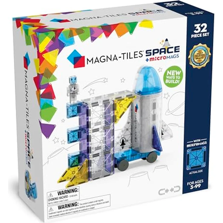 Magna-Tiles Space 32-teiliges Magnetbauset - Die Originale Magnetbaumarke mit Space Shuttle und reichlich Stauraum – Bild 1