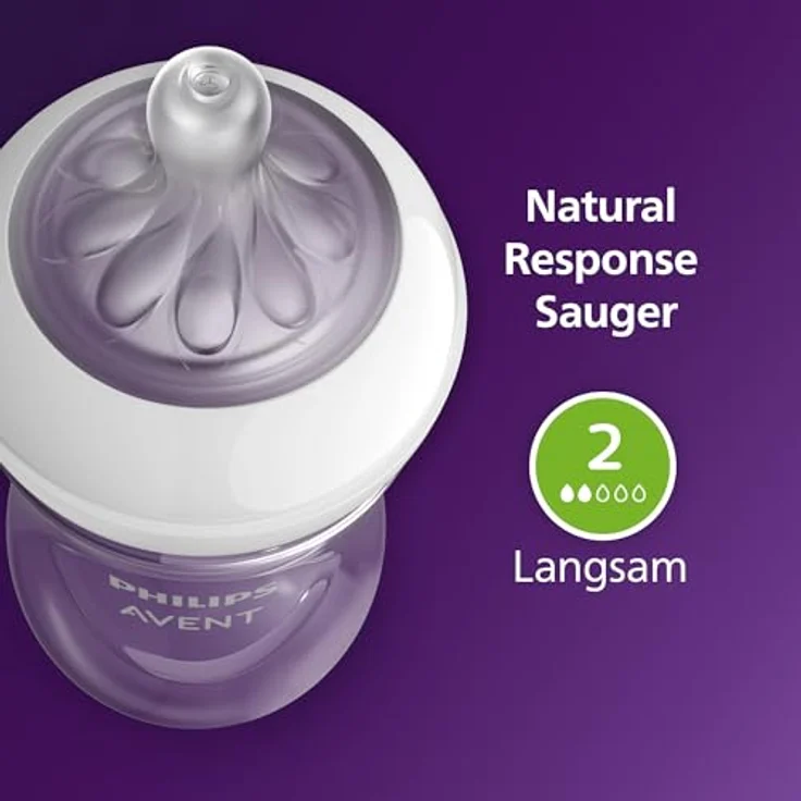 Philips Avent Babyflaschen Natural Response – 2x Babyflaschen mit AirFree Ventil, 125 ml, BPA-frei, für Neugeborene ab 0 Monaten (Modell SCY670/02) – Bild 10