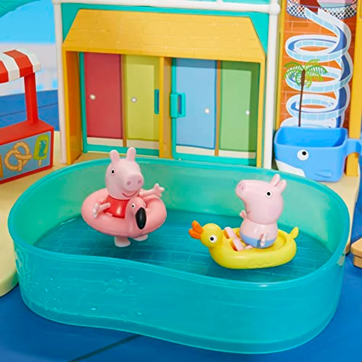 Hasbro Peppa Pig Schwimmbad-Spaß Set F62955L0, Actionfiguren mit Peppa und Schorsch, 27,9 x 45,7 x 8,1 cm – Bild 3