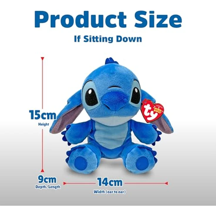 TY Disney Beanies Stitch Plüschtier - Weicher Teddy für Kinder und Babys - Kuscheliges Sammler-Stofftier, blau - Preisvergleich – Bild 6