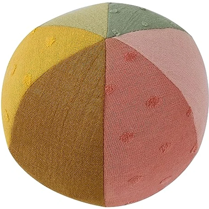 Fehn Stoffball fehnNATUR – Greif-Spielball mit Materialmix & Rassel zum Werfen, Greifen, Rollen – fördert Babys motorische Fähigkeiten – für Baby und Kleinkinder ab 0+ Monaten – Bild 1