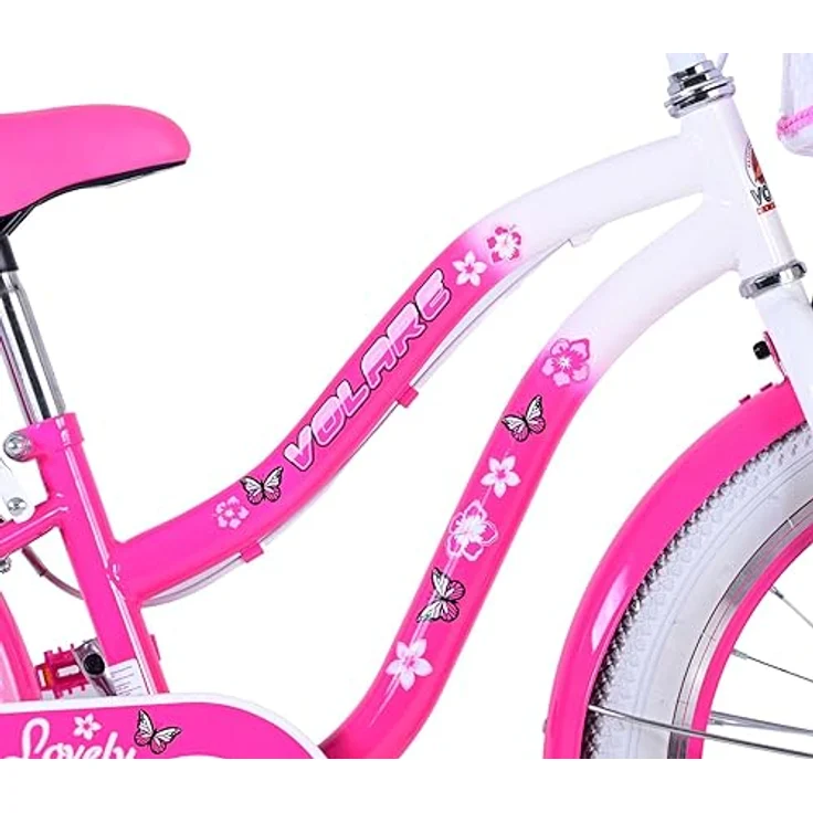 Volare Kinderfahrrad 20 ZOLL Kinder Mädchen Fahrrad Kinderfahrrad Rad LOVELY Rosa 22121, 1 Gang, Korb, Seitenständer, Gepäckträger – Bild 3