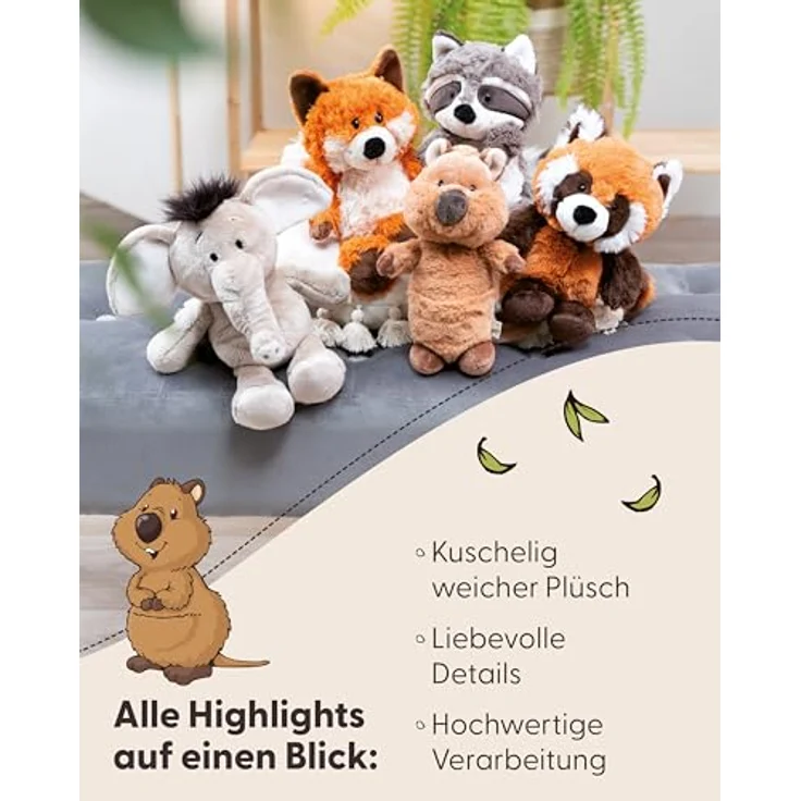 NICI Quokka-Mola, Kuscheltier aus weichem Plüsch, 22cm braun, umweltfreundlich und perfekt zum Kuscheln - 49818 – Bild 4