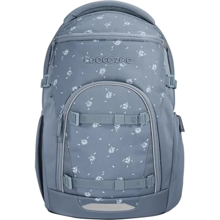 Coocazoo Byte Schulrucksack „Bloomy Daisy”, hellgrau, ergonomisch, höhen- und größenverstellbar, mit Brustgurt und Hüftgurt, für die 3. Klasse – Bild 1