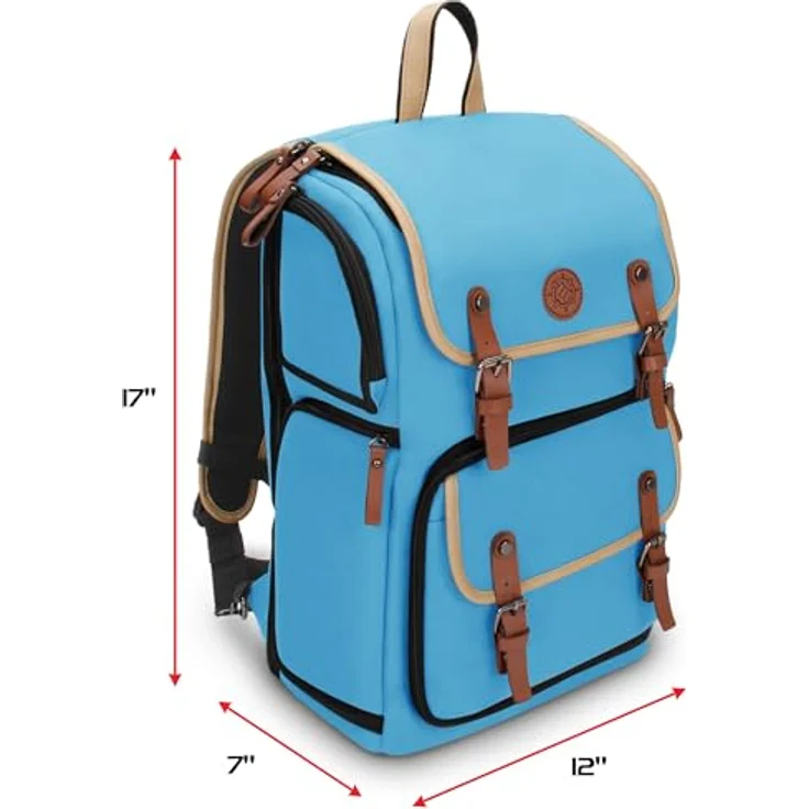 ENHANCE Designer Edition Sammelkarten-Rucksack in voller Größe – Platz für Kartenordner, TCG-Deckbox-Aufbewahrung – Blau Canvas-Look – Bild 2