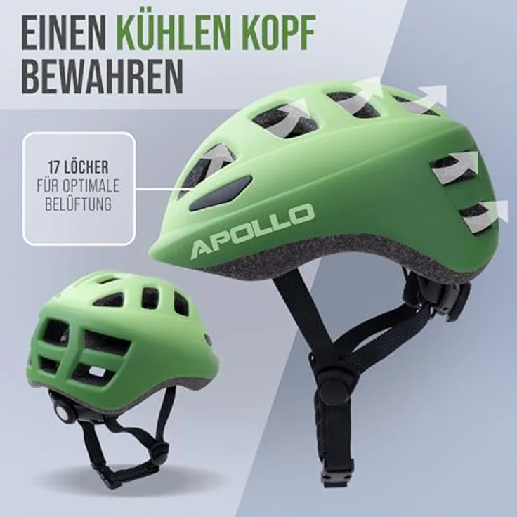 Apollo Kinder Fahrradhelm, Multisport Helm für Kinder & Jugendliche, verstellbar ab 3 Jahre, Größe 48-52 cm, pink – Bild 5