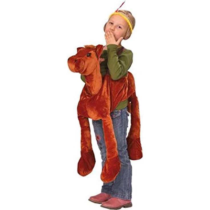 Betzold Schlüpfkostüm Pferd, Kinderkostüm aus hochwertigem Nicki-Stoff, Gr. 104-128, verstellbare Hosenträger, ideal für Theater und Fasching – Bild 3