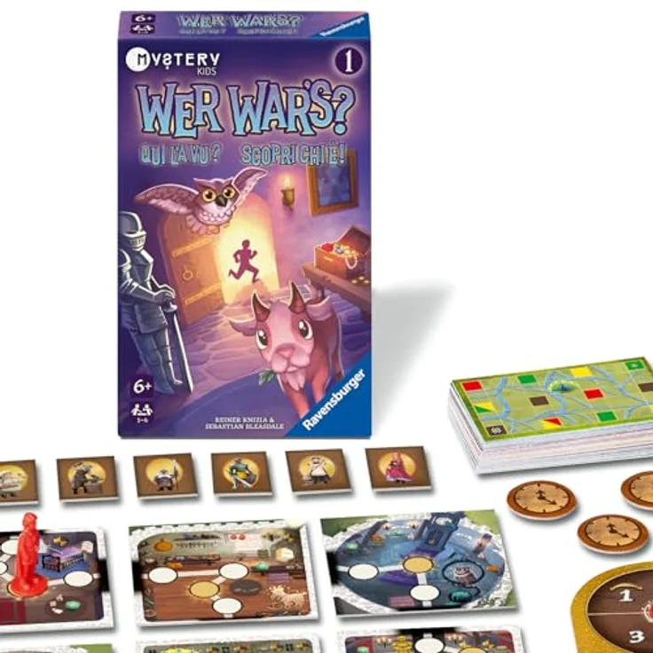 Ravensburger Wer war's Mystery Kids 1: Im Schloss - Kooperatives Reisespiel für 2-4 Spieler, ab 6 Jahre – Bild 1