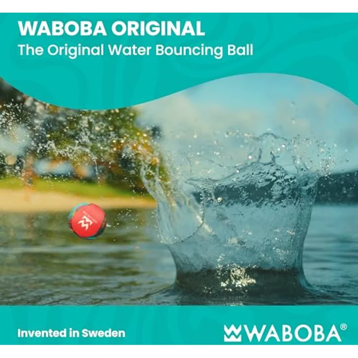 Waboba Wasser-Sprung-Ball Neon Abstract, Original Skip-Ball mit robuster Gelkern-Technologie für unendlichen Spaß am Wasser, 5,5 cm – Bild 3
