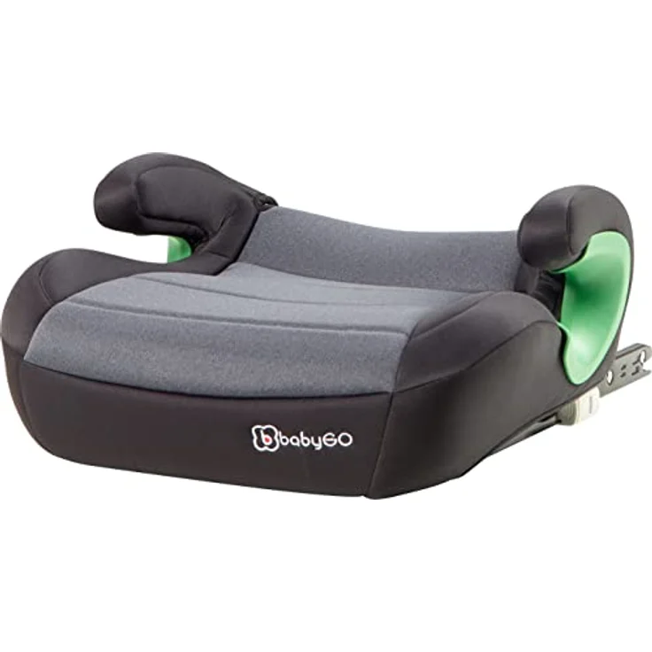 babyGO Sitzerhöhung Bursa III nach neuer I-Size Norm - Kindersitzerhöhung mit verstellbarem Isofix - Kindersitz/Autositz für Kinder (ca. 15-36 kg) Grau – Bild 2