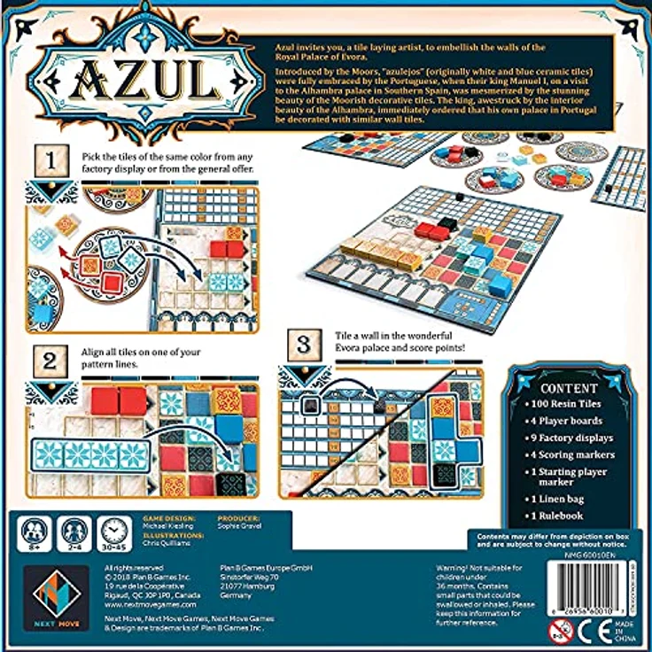 ENIGMA Azul - Brettspiel (Nordic), strategisches Legespiel für 2-4 Spieler – Bild 4