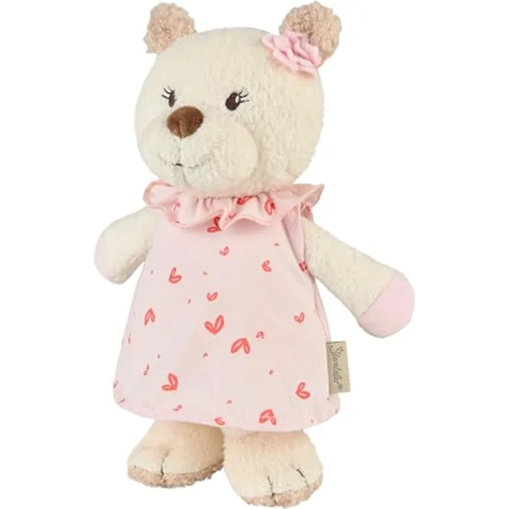 Sterntaler Kuscheltier M BÄR Betty, cremeweißer, weich wattierter Bär mit süßen Details und 3D Blume am Ohr