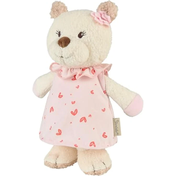 Sterntaler Kuscheltier M BÄR Betty, cremeweißer, weich wattierter Bär mit süßen Details und 3D Blume am Ohr – Bild 1