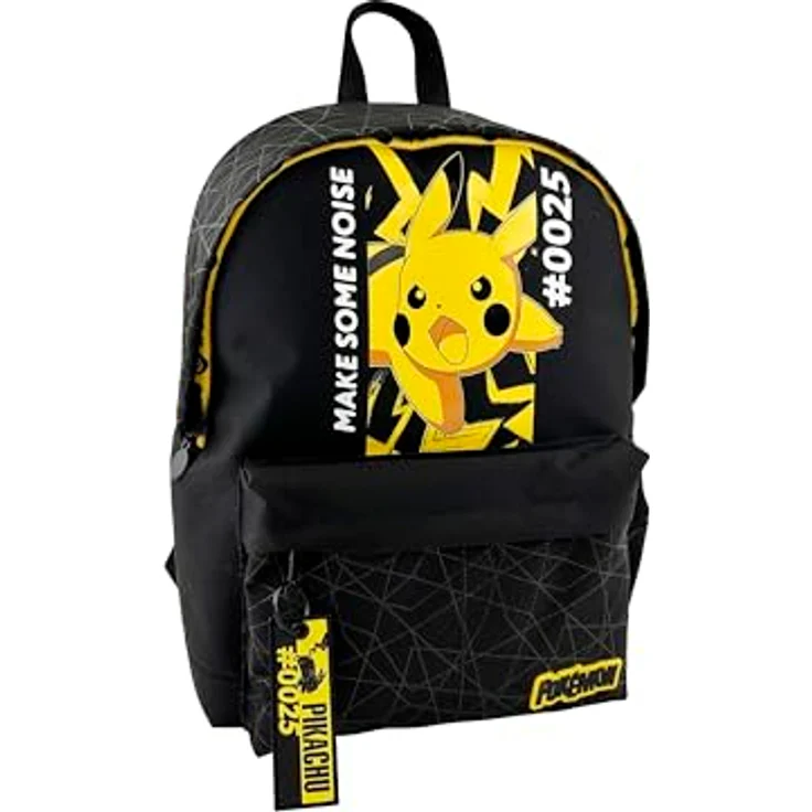 POKÉMON Schulrucksack mit 2 Fächern, seitlichen Netzfächern und gepolsterten Schultergurten, Schwarz/Rot – Bild 2