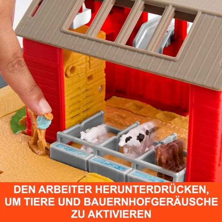 Matchbox Action Drivers Farm Harvest Playset, realistisch mit Traktor im Maßstab 1:64 und abnehmbaren Tierfiguren – Bild 3