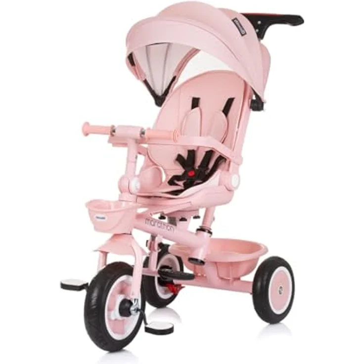 Chipolino Dreirad Tricycle Marathon 2 in 1, Dreirad, Sitz umkehrbar, Gummiräder, Dach, blau – Bild 2