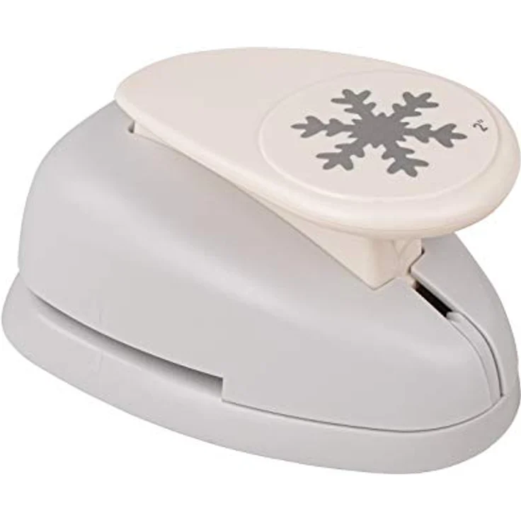 Rayher Hobby 69007000 Motivstanzer Schneeflocke, ø 5,08 cm- 2 Zoll, inkl. Auffangbehälter, geeignet für Papier/Karton bis zu 200g/m², transparente Sicherheitsabdeckung – Bild 2