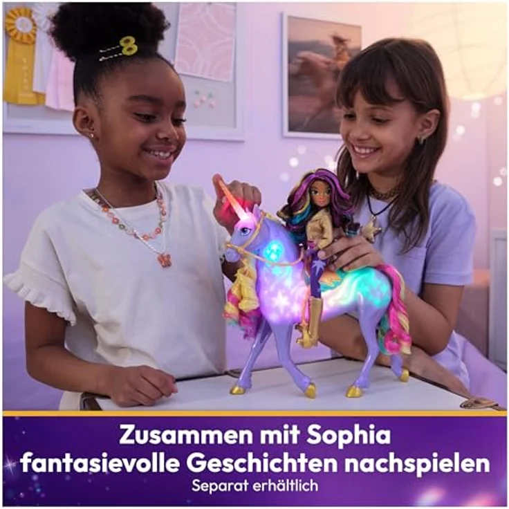 Spin Master Licht-Magie Wildstar, Sammelfigur aus Unicorn Academy, Mehrfarbig, Weiß, interaktive Funktionen, leuchtet in Regenbogenfarben, spielt Titelmusik – Bild 5