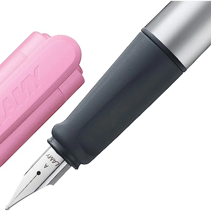 LAMY nexx leichter, stabiler Füllhalter 046 aus Aluminium mit Kappe in rosa mit rutschfestem Griffstück und Edelstahlfeder für Anfänger, ideal für Schreibanfänger, die Schule oder Uni – Bild 3