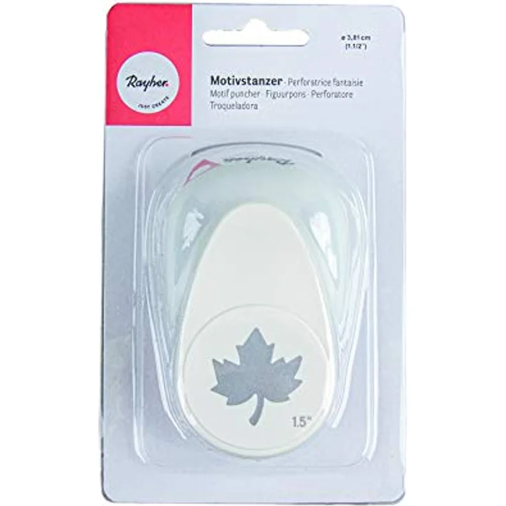 Rayher Hobby 89844000 Motivstanzer Ahornblatt, ø 3,81 cm- 1,5 Zoll, geeignet für Papier/Karton bis zu 200g/m² – Bild 2
