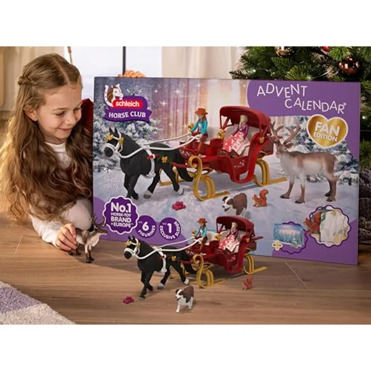 Schleich Advent Calendar Big Horse Club 2025, mit Überraschungen für Winterabenteuer und Noriker-Hengst – Bild 2