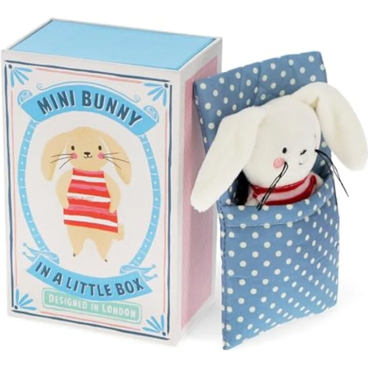 Rex London Mini-Häschen Plüschfigur in Geschenkbox, ca. 11,5 cm, inklusive stabiler Schachtel im Streichholzschachtel-Design