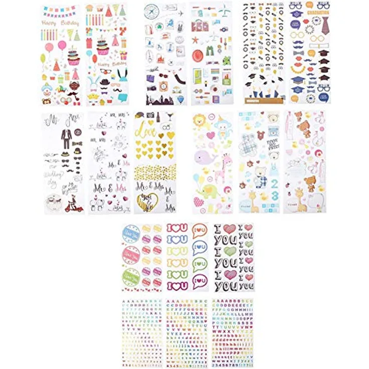 Zink Bunte und dekorative Aufklebersets für Sofortbild-Papierprojekte (Smile, Mint, Snap, Zip, Pop, Z2300) - 9 einzigartige Sets.
