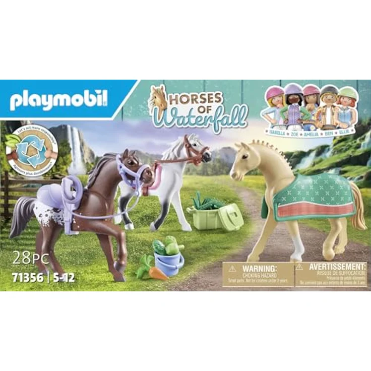 PLAYMOBIL Horses of Waterfall 71356 3 Pferde: Morgan, Quarter Horse & Shagya Araber, Tierisches Trio für spannende Reitabenteuer, nachhaltiges Spielzeug für Kinder ab 5 Jahren – Bild 5