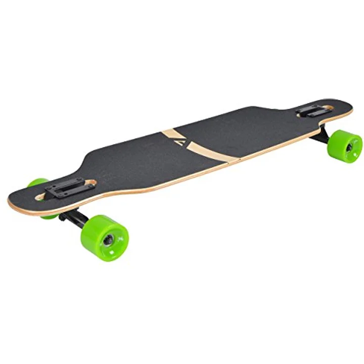 Apollo Longboard Molokai, Komplettboard, Twin-Tip Drop-Through Freeride Cruiser Board, LED Rollen, schwarz – Bild 2