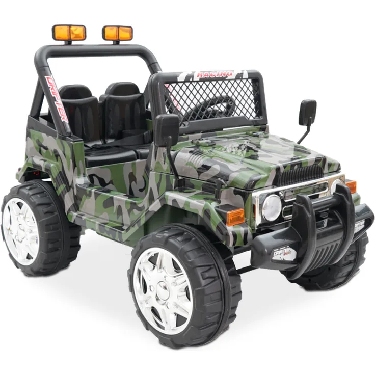 HECHT 56187 Kinder Elektroauto Army, mit Fernbedienung, 6,8 km/h, 2x 45 W, max. 30 kg, USB AUX Radio
