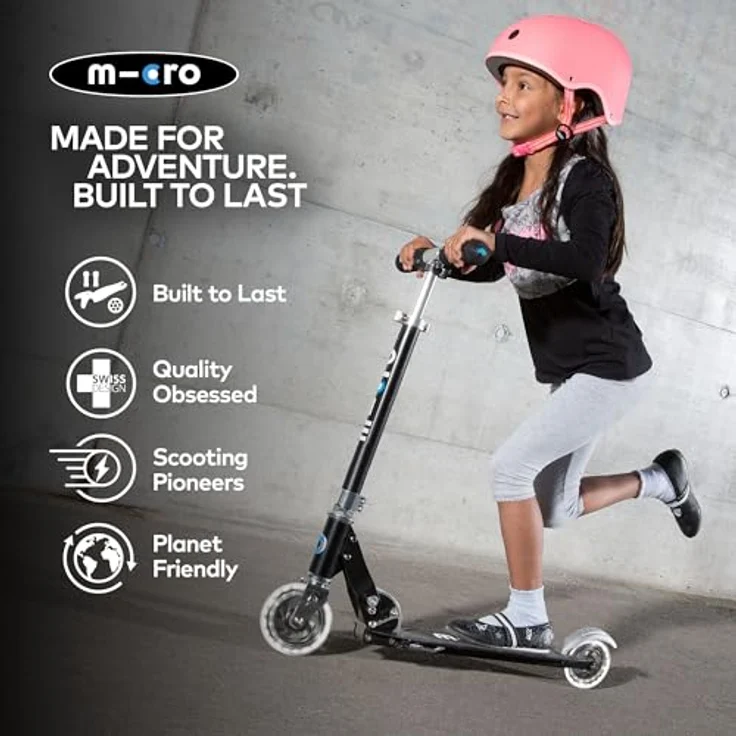 Micro micro Roller | Scooter für Kinder sprite LED black | Grip Version – Bild 6
