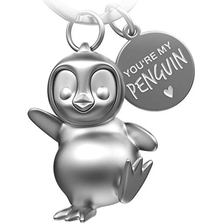 FABACH Pinguin Schlüsselanhänger Breezy, Glücksbringer mit Gravur "You're My Penguin", in Schwarz, Roségold oder Silber - Geschenk für Partner zu Geburtstag und Jahrestag