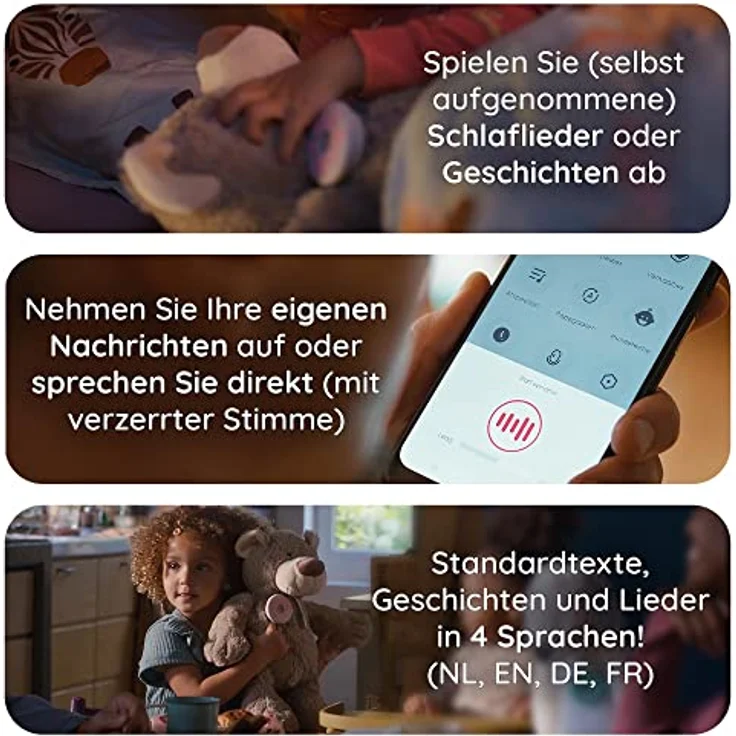 Alecto Baby HeeHee - Chat-Schaltfläche, Macht Ihr Kuscheltier zum Interaktiven Freund - Baby Musik Spielzeug mit Text-Chat - Steuerbar mit App - 100% Nachhaltig und Biologisch Abbaubar – Bild 4