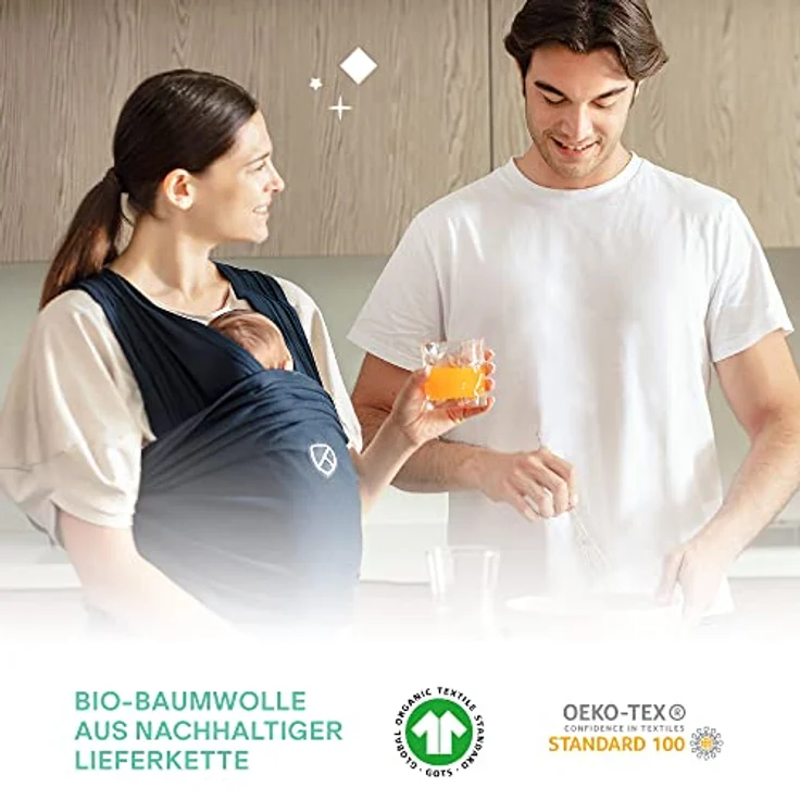 Koala Babycare Babytragetuch - Einfach anzuziehen - Elastisches Tragetuch bis zu 10 kg (zugelassen bis 15 kg) - Verstellbar und Unisex – Bild 4