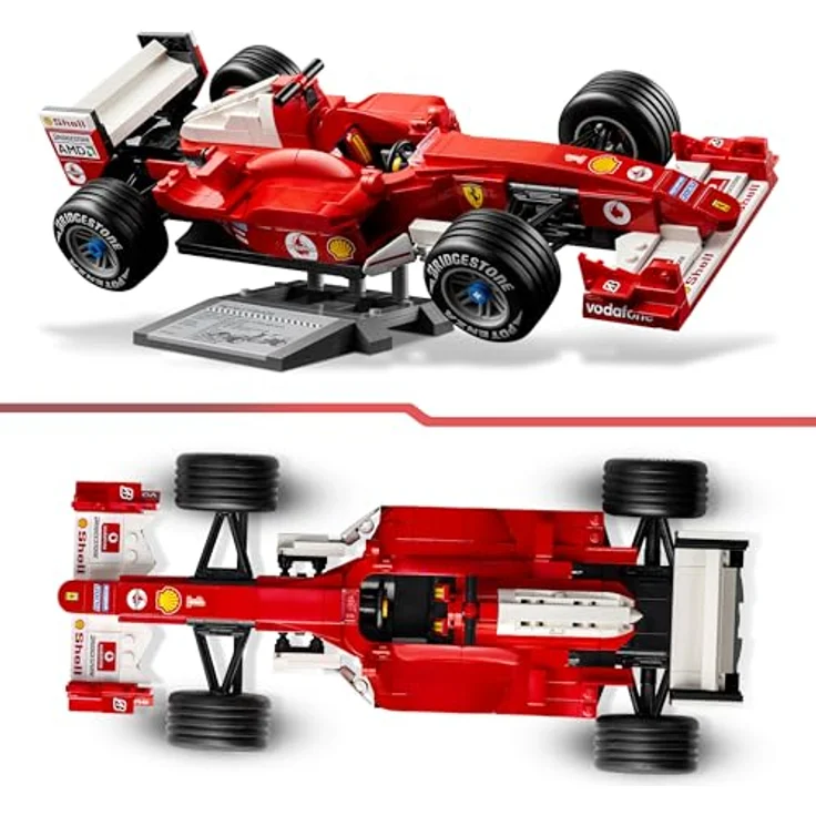 LEGO Icons Ferrari F2004, F1 Rennwagen Modellbau mit V10-Motor, Michael Schumacher Minifigur, für Erwachsene, 11375 – Bild 3
