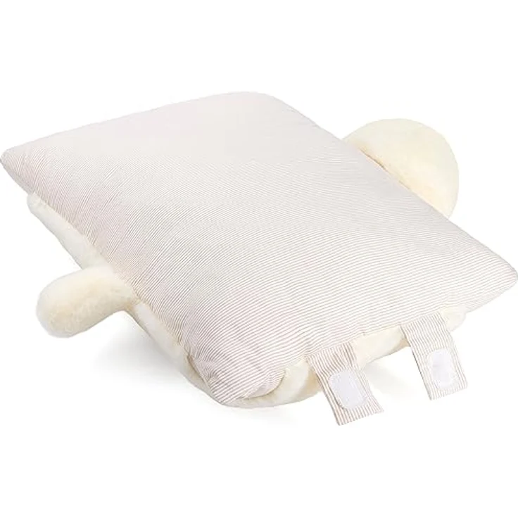 BRUBAKER Kuscheltier-Kissen Bär - 2 in 1 Teddybär und Kuschelkissen - 40 x 30 cm Plüschtier - aufklappbares Kinder Plüschkissen mit Klettverschluss - Tierkissen Stofftier Teddy - Beige – Bild 4