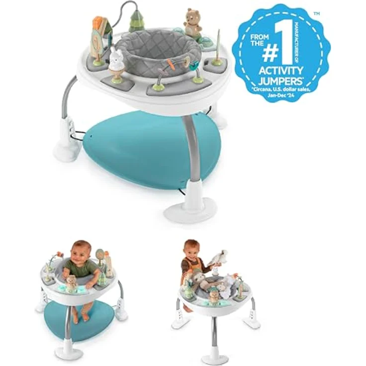 Ingenuity, Spring & Sprout, Aktivitätscenter 2-in-1, First Forest, Spielcentrum und Spieltisch mit Sprungkissen, Lichtern, Geräuschen und 11 interaktiven Aktivitäten, ab 6 monate – Bild 10