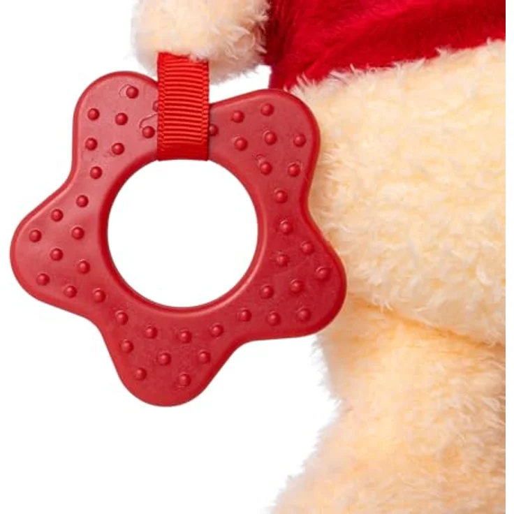Simba Toys Disney Winnie Puuh Plüschfigur mit Beißhilfe, weiches Kuscheltier für Babys, rot – Bild 4
