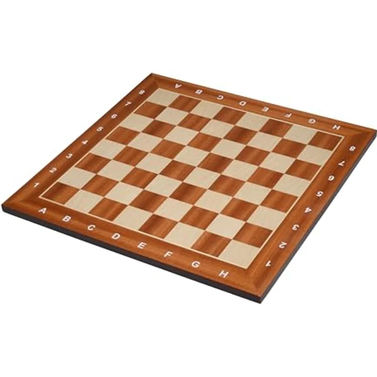 Philos Schachbrett Madrid, Holzspielbrett 40 mm mit Randbeschriftung und Gummiuntersetzern, Sapellioptik – Bild 1