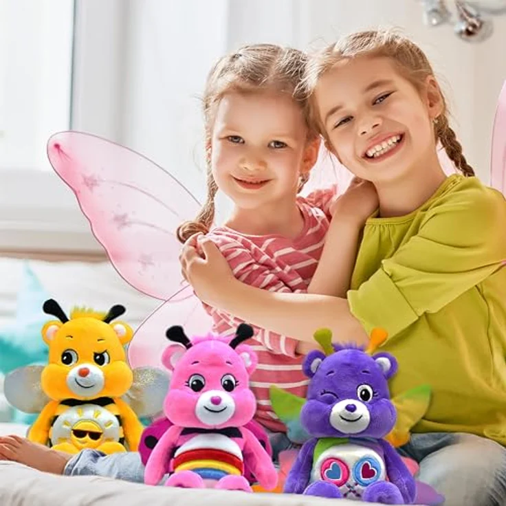 Care Bears 22cm Plush - Bumble Bee Funshine, Kuscheltier mit knisternden silbernen Flügeln, gelber Sonne auf dem Bauch – Bild 2