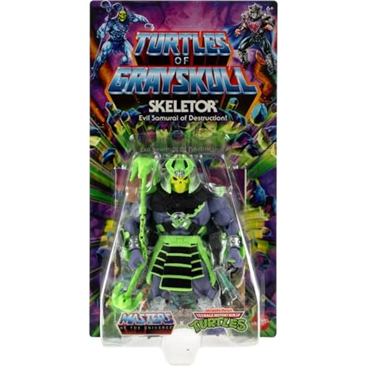 Masters of the Universe MOTU Origins Turtles of Grayskull Skeletor, bewegliche Actionfigur mit 16 Bewegungspunkten und Zubehör, ca. 14 cm, Samurai-Stil – Bild 2